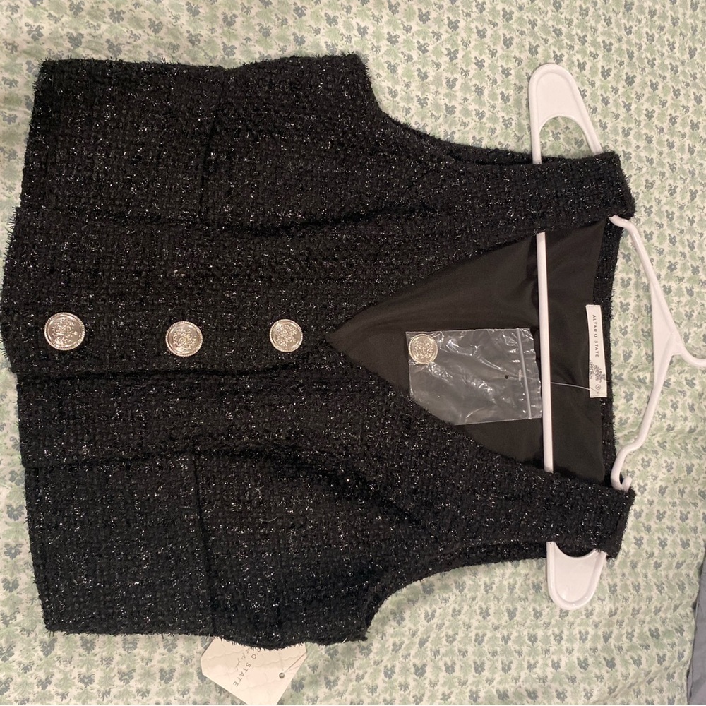 Altar'd State Black Tweed Vest